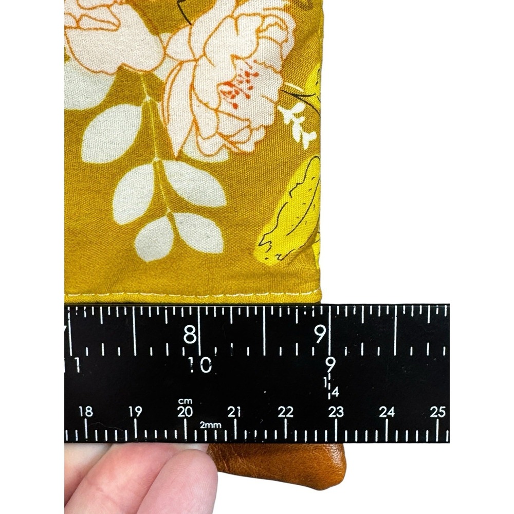 September Skye Floral Crossbody Bag Mustard Yellow Boho Purse Faux Leather - Picture 8 of 10